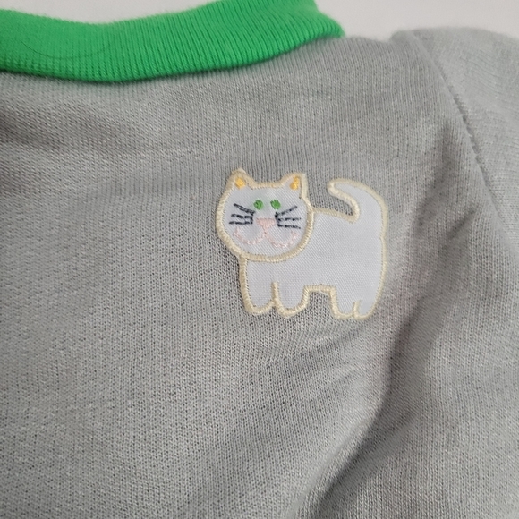 VTG Cabbage Patch Kids Coleco Gray Green Kitty Cat Sweats Shirt Set - Picture 2 of 6